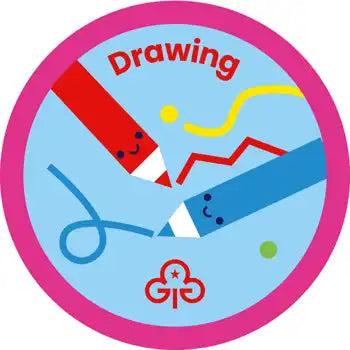 Rainbows Drawing Woven Badge