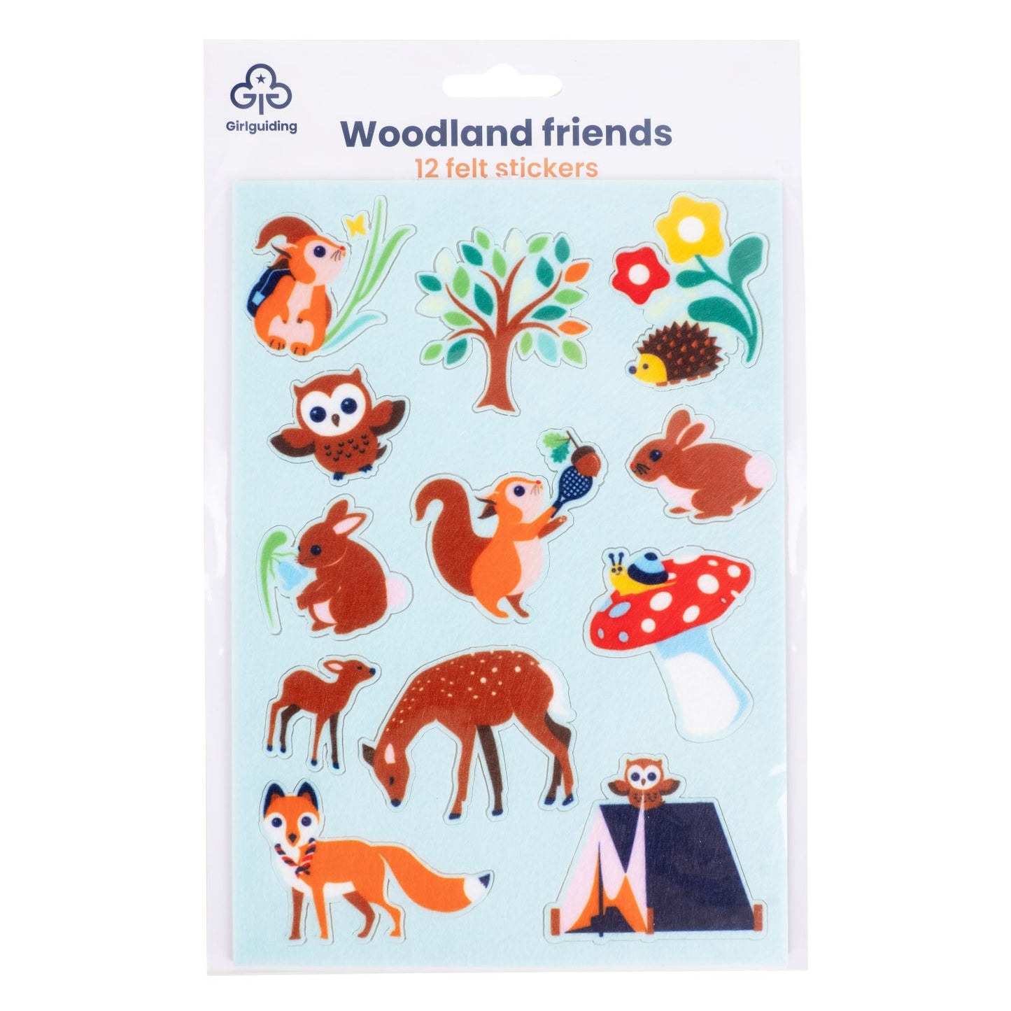 Woodland friends felt stickers