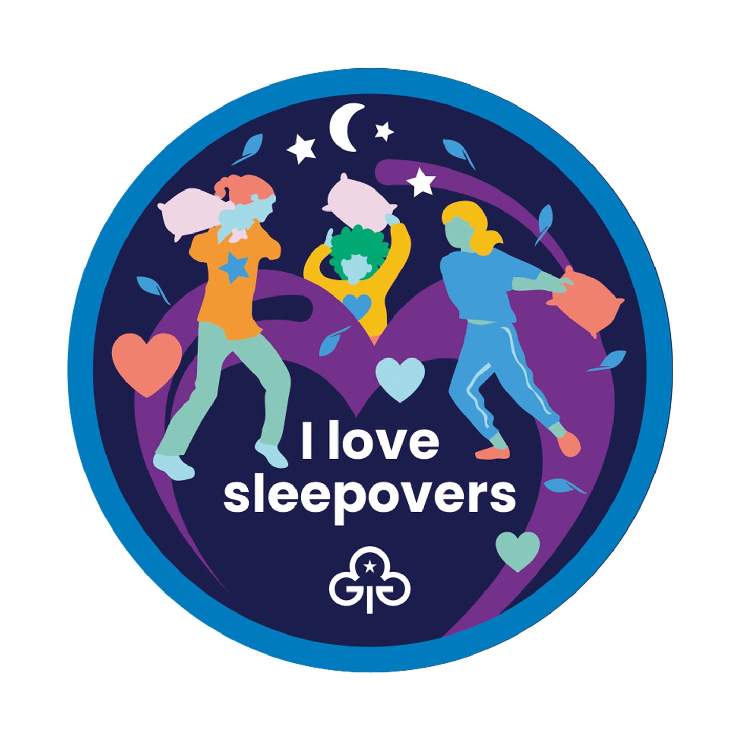 I Love Sleepovers Woven Badge