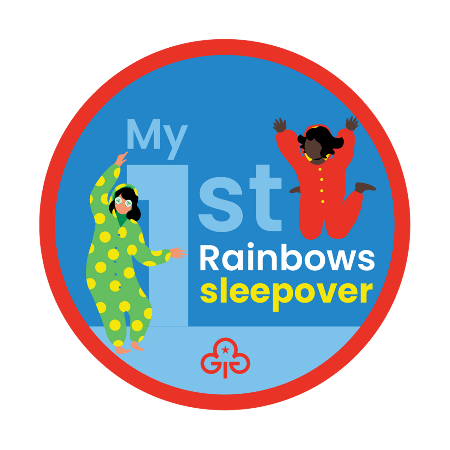 My 1st Rainbows sleepover woven badge