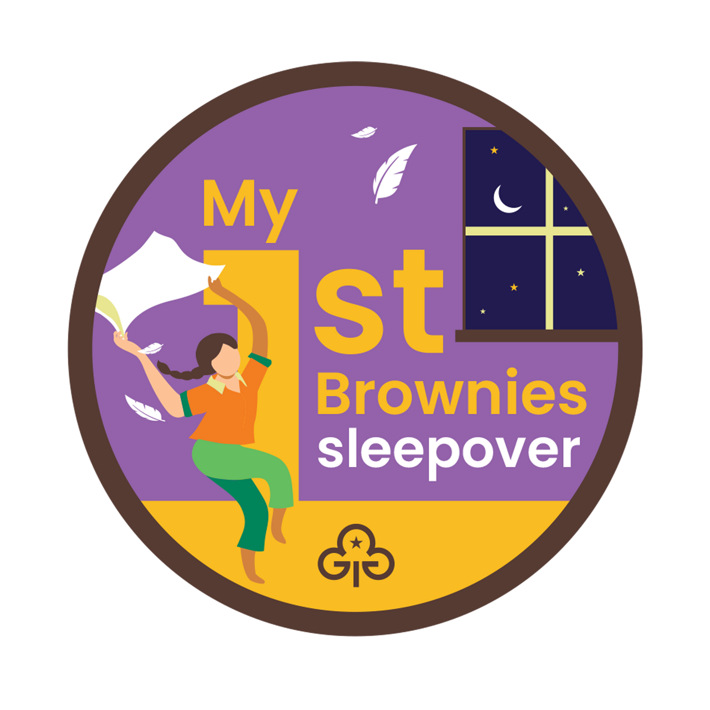 My 1st Brownies Sleepover Woven Badge