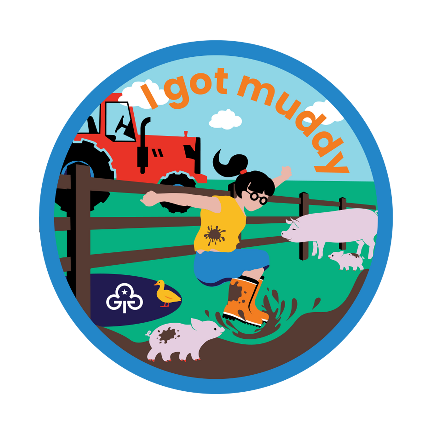 I got muddy today woven badge