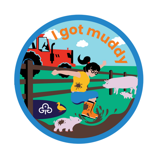 I got muddy today woven badge