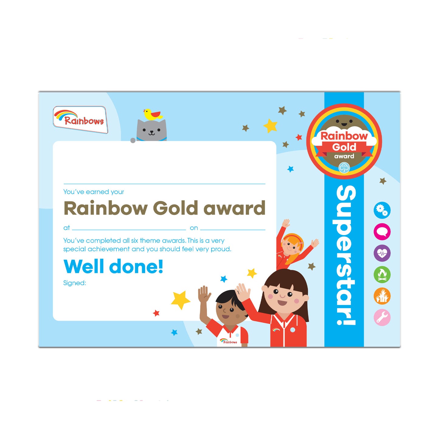 Gold Award Certificate Rainbows