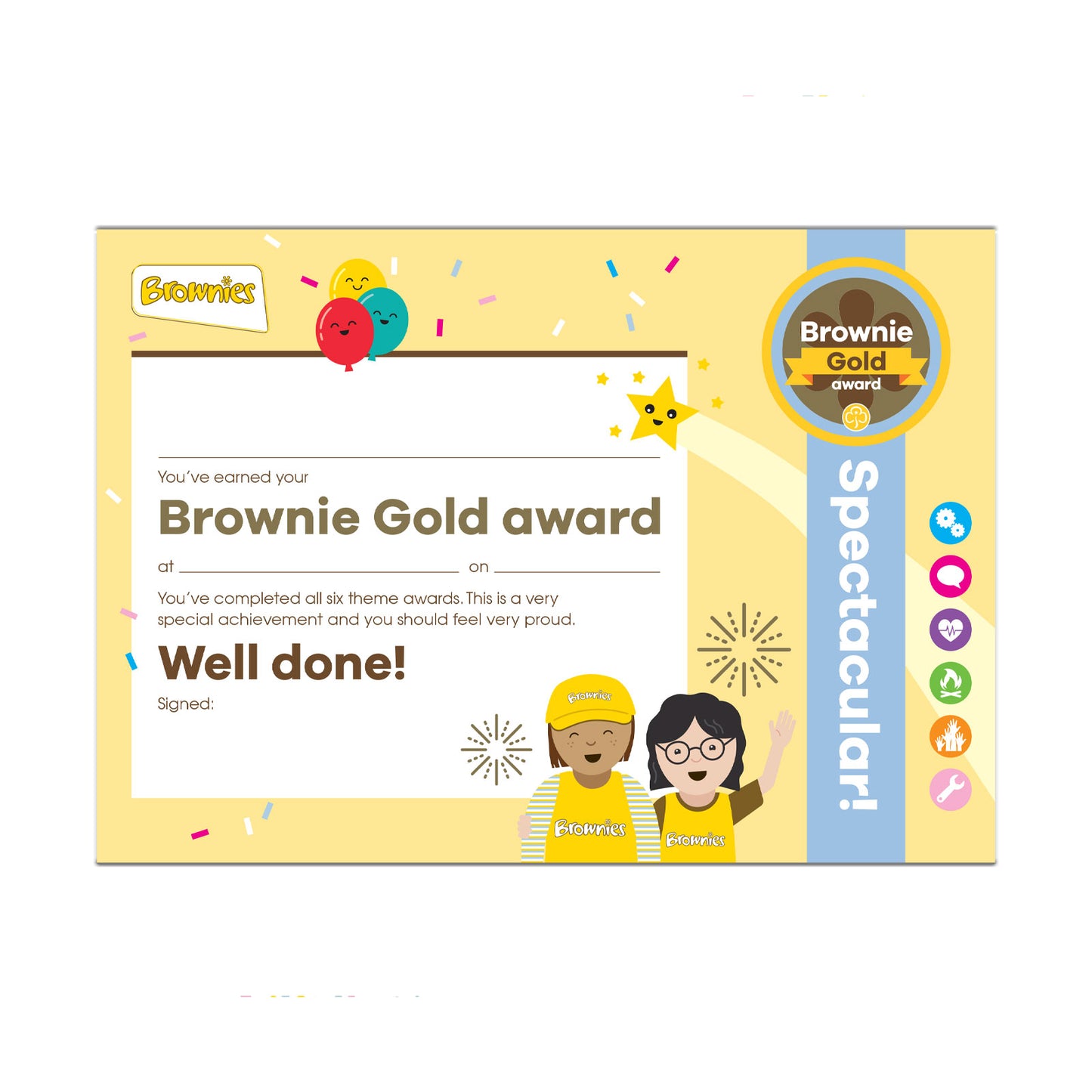 Gold Award Certificate Brownies