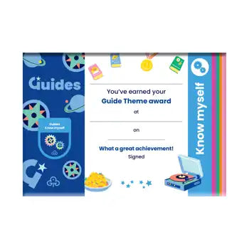 Theme Award - Guides Know Myself Certificate