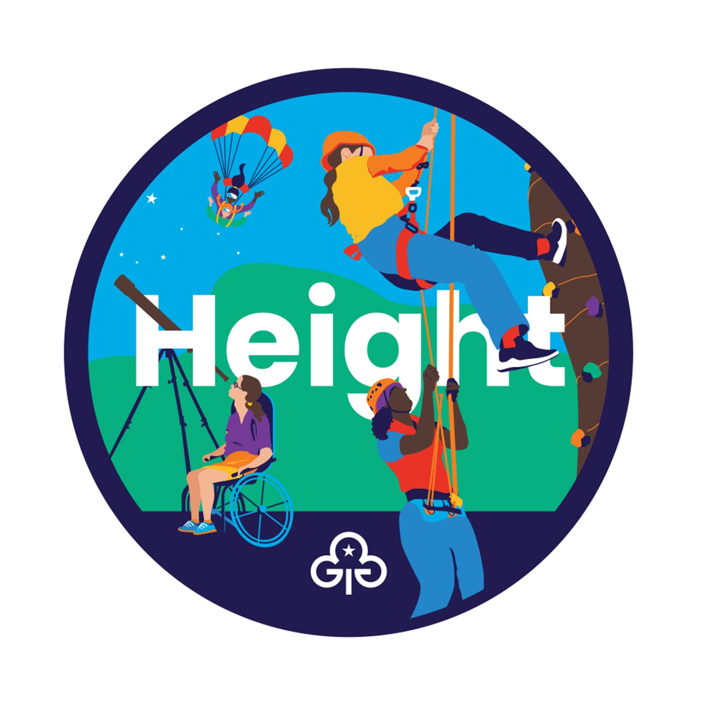 Volunteer height adventure woven badge