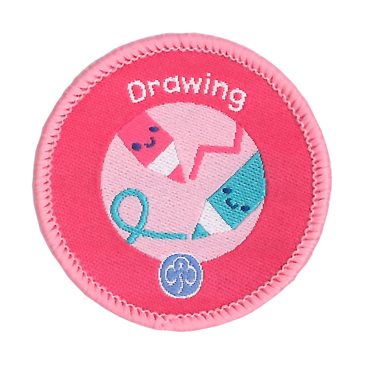 Rainbows Drawing Woven Badge