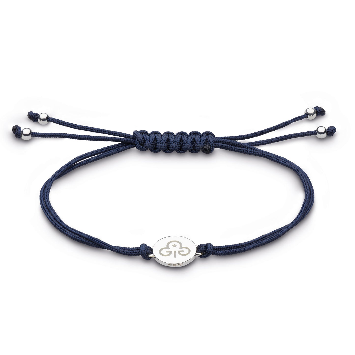 Corded Silver Disc Trefoil Bracelet