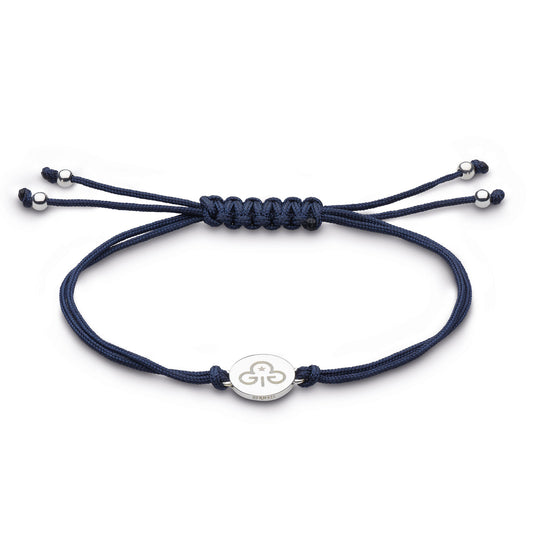 Corded Silver Disc Trefoil Bracelet