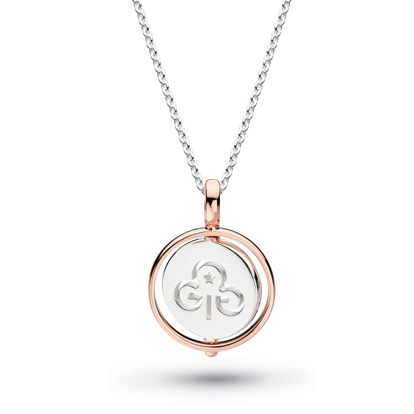Spinner Silver Necklace With Rose Gold Accent