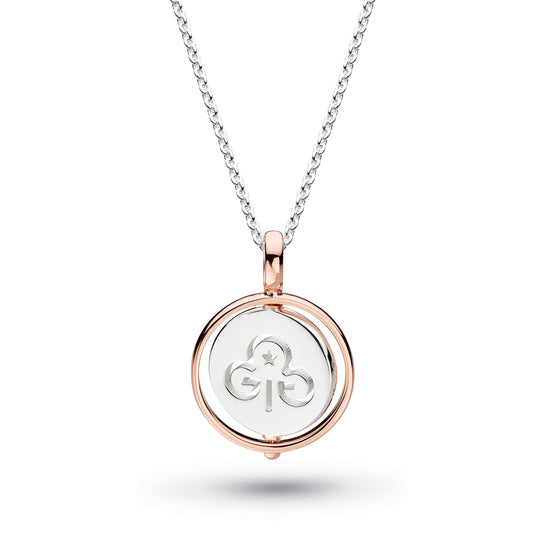 Spinner Silver Necklace With Rose Gold Accent