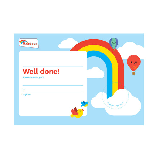 Rainbows Badge Celebration Certificate