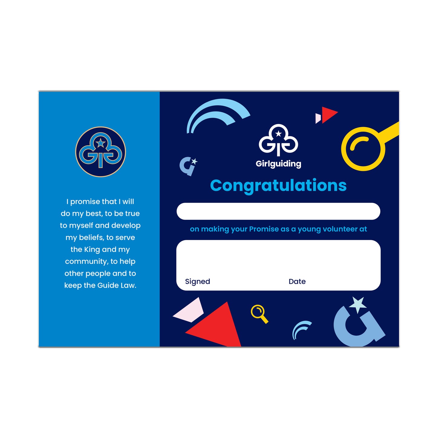 Young Volunteer Promise Certificate