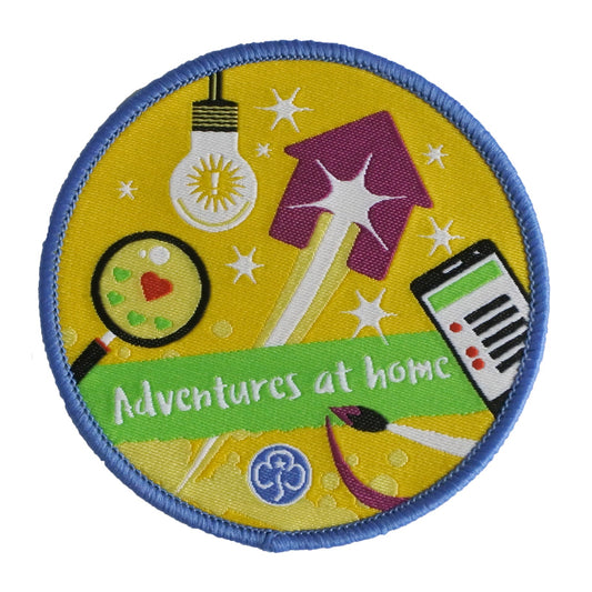 Adventures at home woven badge