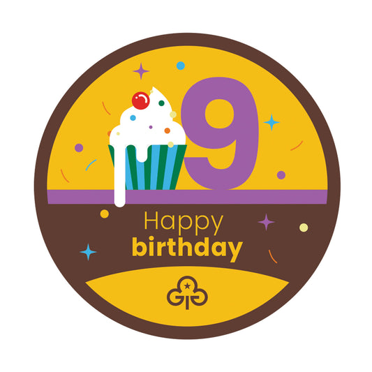 Happy 9th Birthday Woven Badge