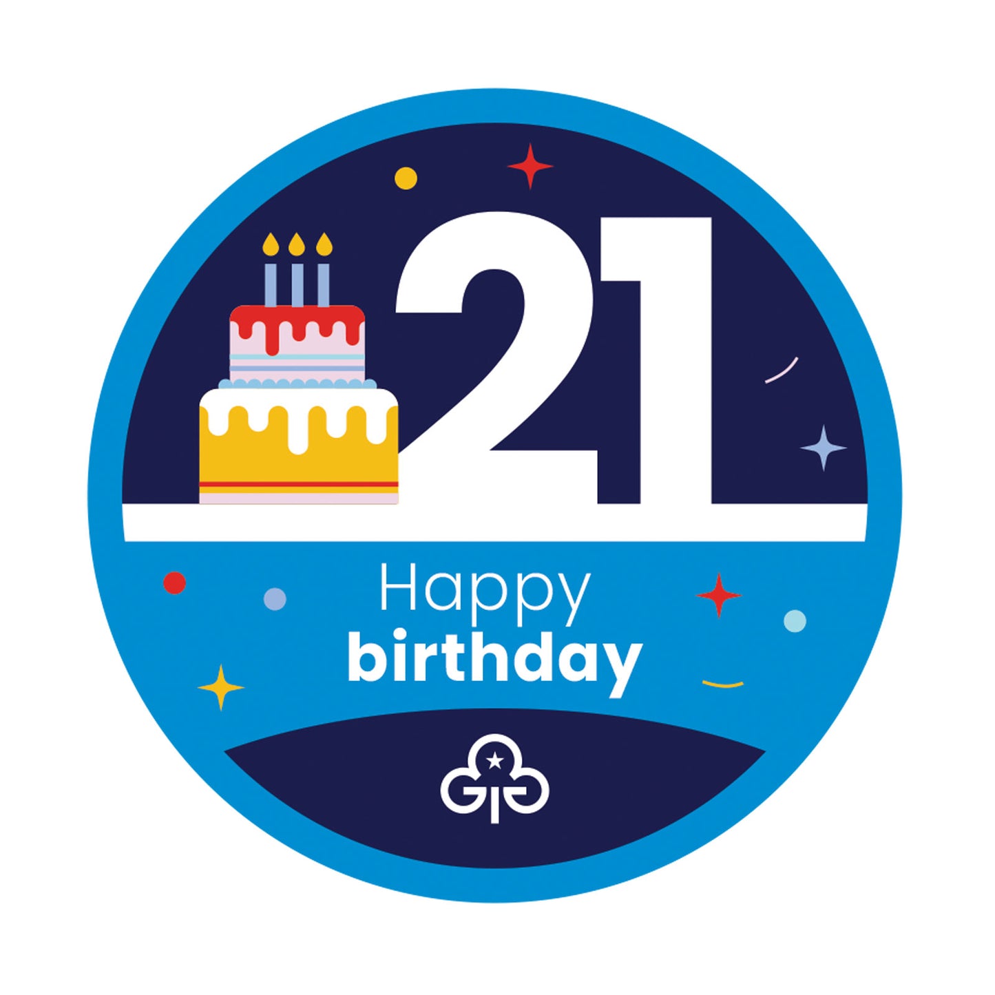 Happy 21st Birthday Woven Badge