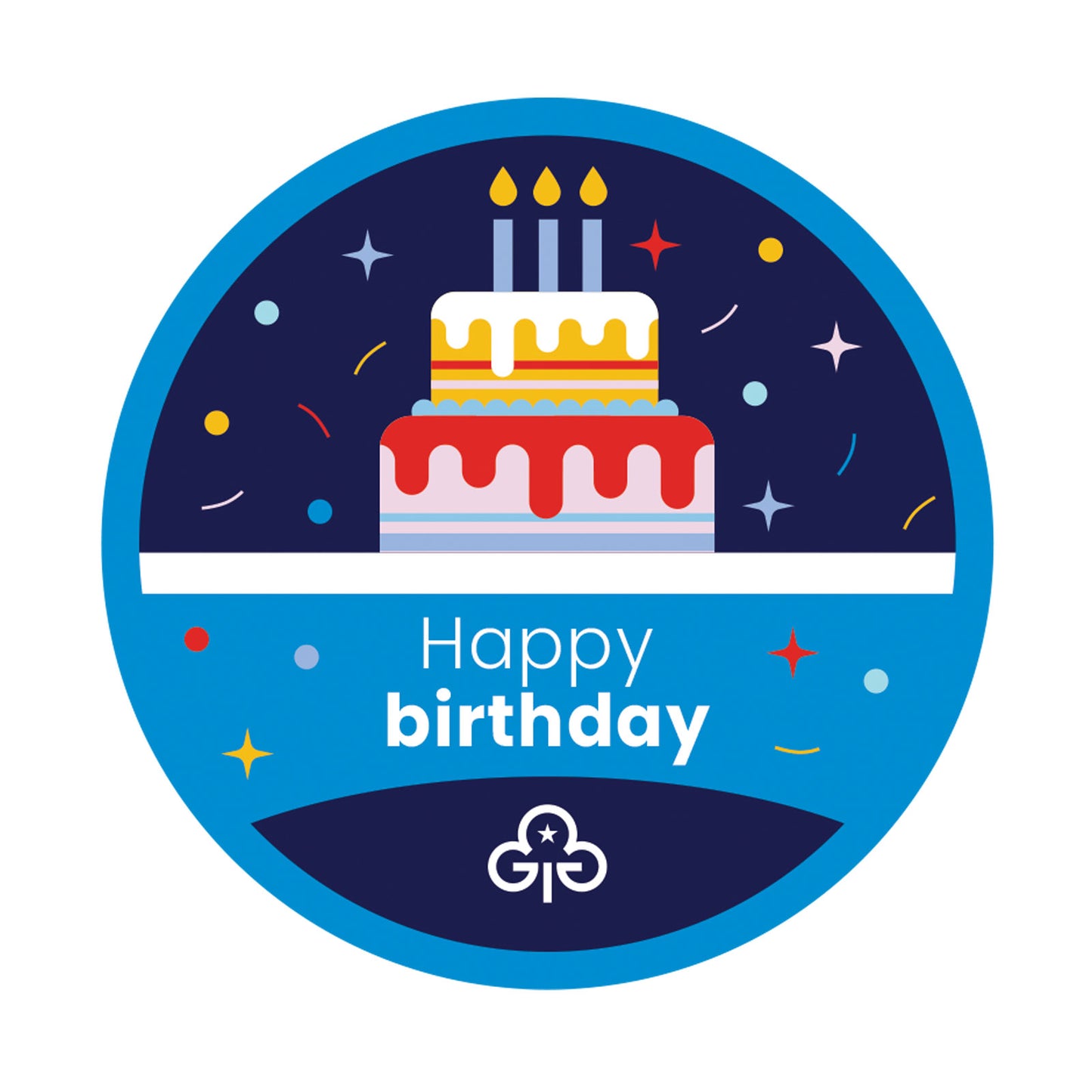 Girlguiding Happy Birthday Woven Badge