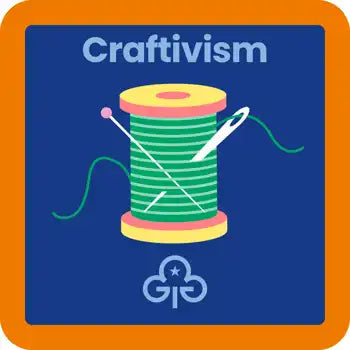 Guides Craftivism Woven Badge