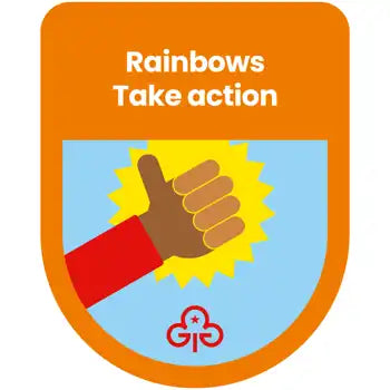Rainbows Take Action Theme Award Woven Badge
