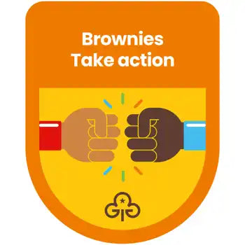 Brownies Take Action Theme Award Woven Badge