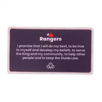 Remember your promise Rangers woven badge