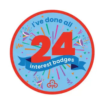 I've done all 24 interest badges - Rainbows woven badge
