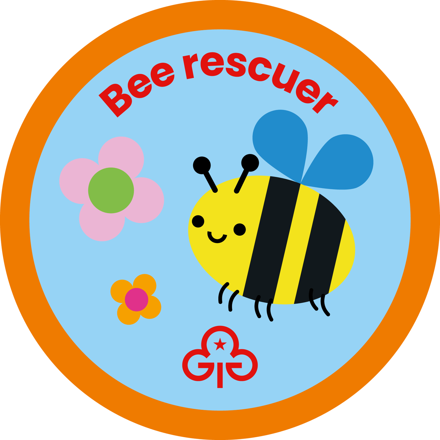 Rainbows Bee rescuer woven badge