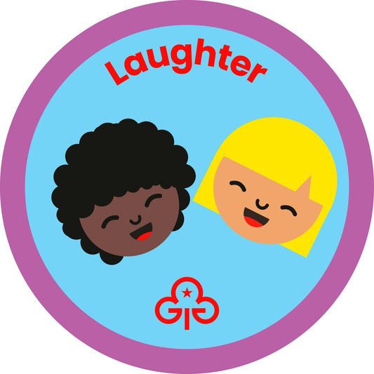 Rainbows Laughter woven badge