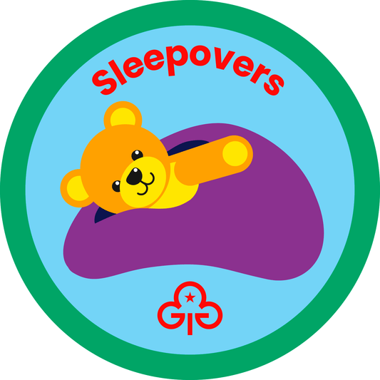 Rainbows Sleepovers woven badge