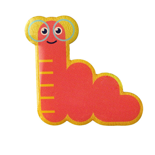 Book worm pin badge
