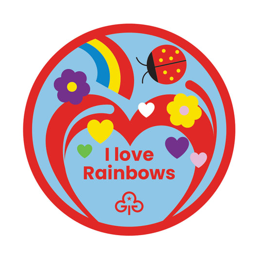 I Love Rainbows Woven Badge