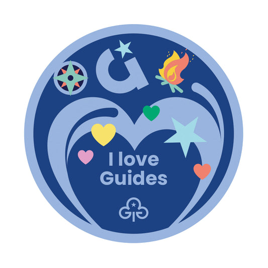 I Love Guides Woven Badge