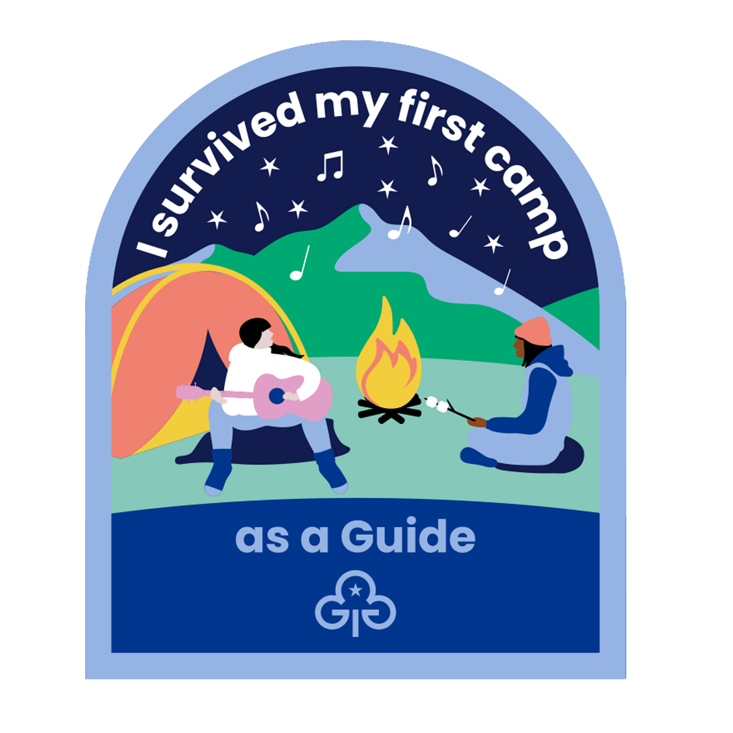 I survived my first camp as a Guide woven badge