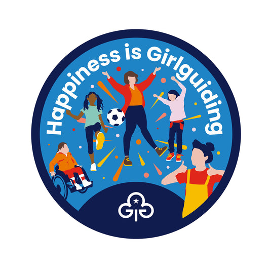 Happiness is Girlguiding woven badge