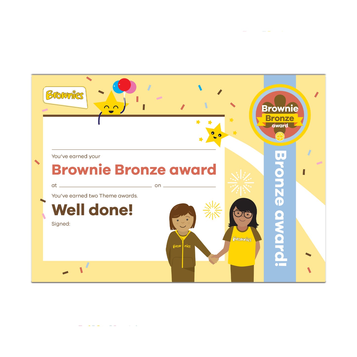 Bronze Award Certificate All Sections