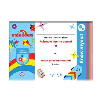 Theme Award - Rainbows Know Myself Certificate