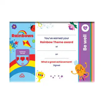 Theme Award - Rainbows Be Well Certificate