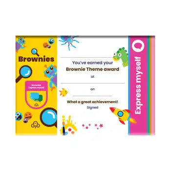 Theme Award - Brownies Express Myself Certificate