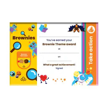 Theme Award - Brownies Take Action Certificate