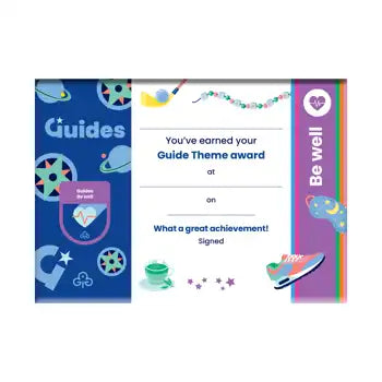 Theme Award - Guides Be Well Certificate