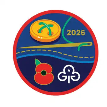 Remembrance Poppy woven badge and card 2026