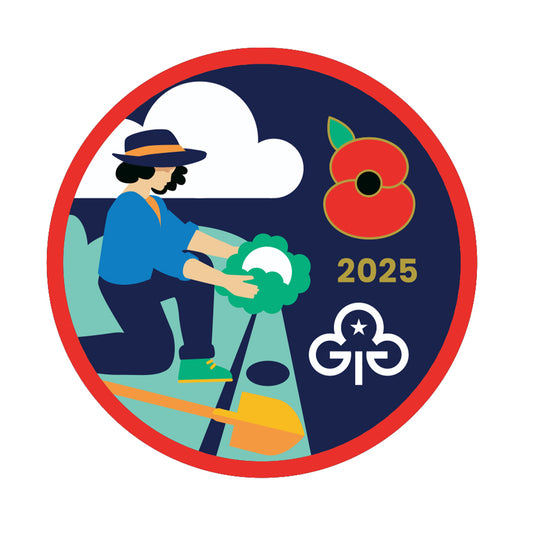 Remembrance Poppy woven badge and info card 2025