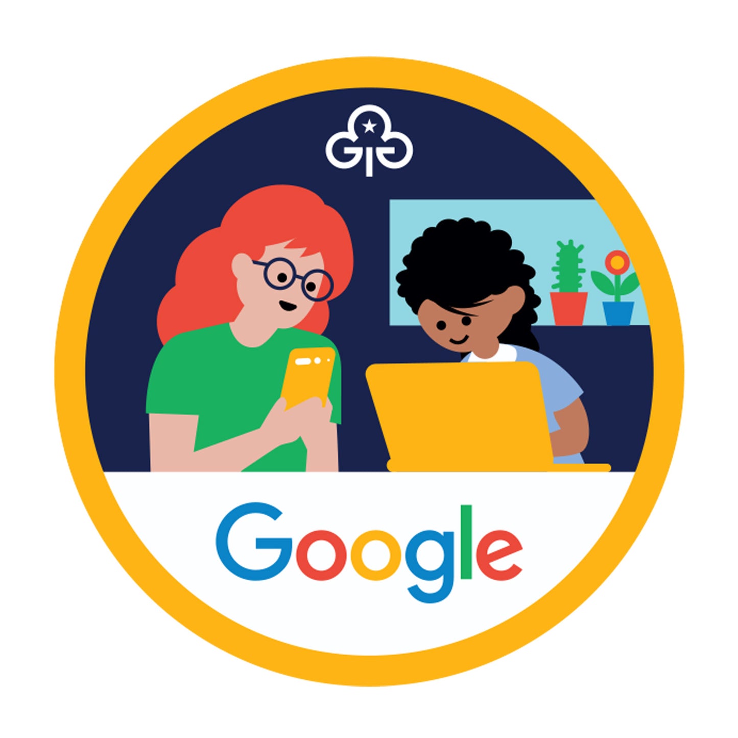 Google's digital discovery woven badge (yellow)