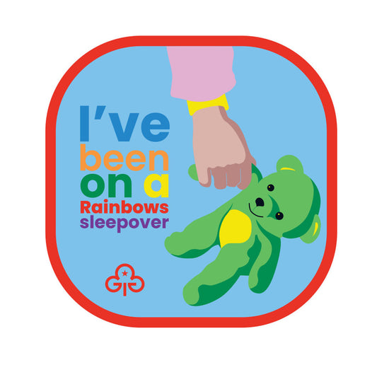 Rainbows I've been on a sleepover woven badge