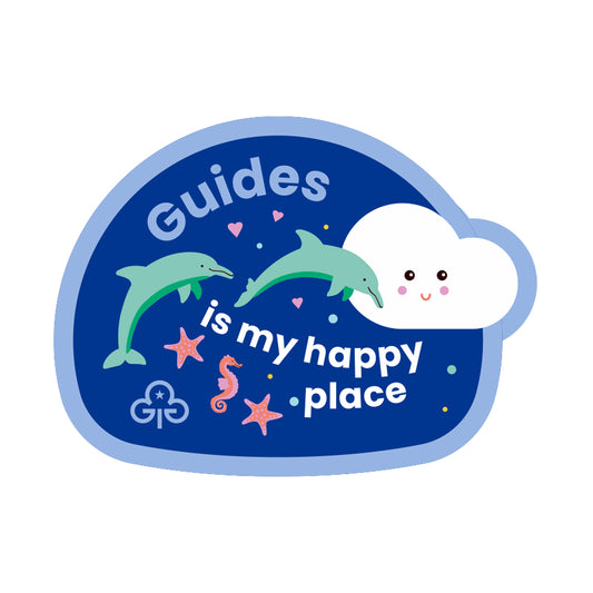 Guides is my happy place woven badge