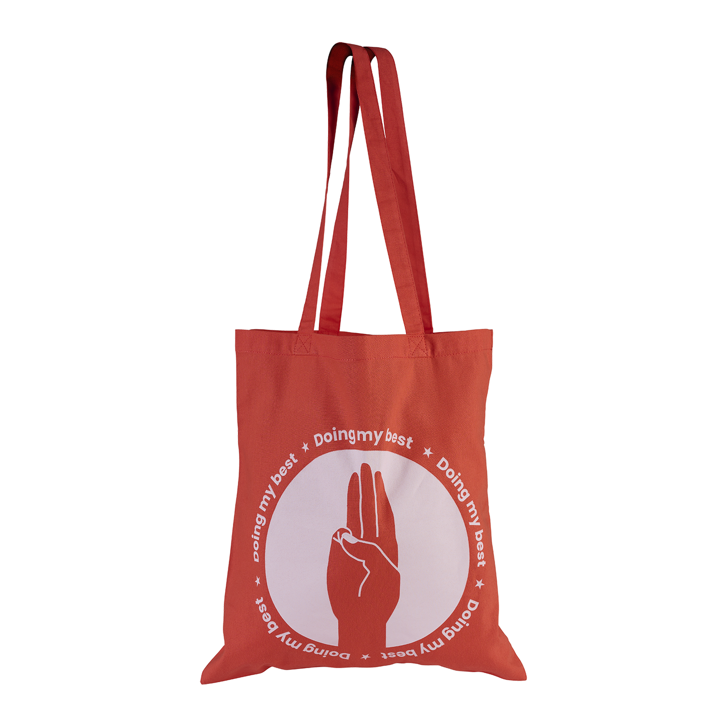 Doing my best coral tote bag