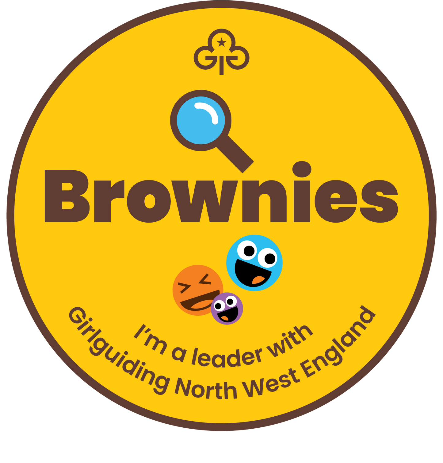 I'm a Brownies Leader with Girlguiding North West England Woven Badge