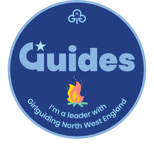 I'm a Guides Leader with Girlguiding North West England Woven Badge