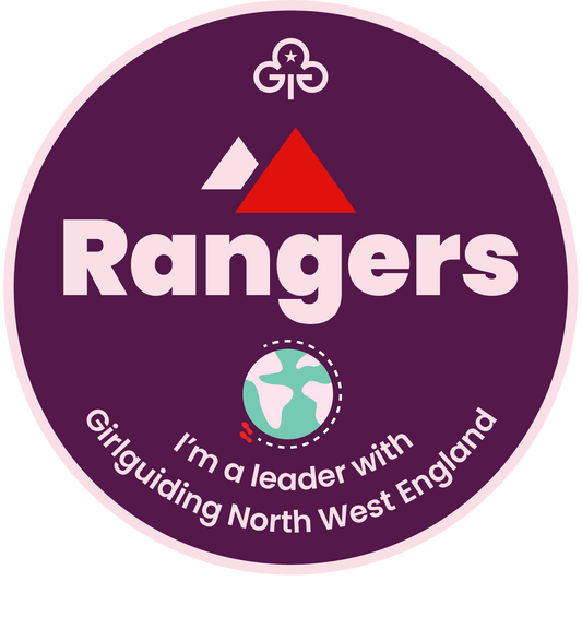 I'm a Rangers Leader with Girlguiding North West England Woven Badge